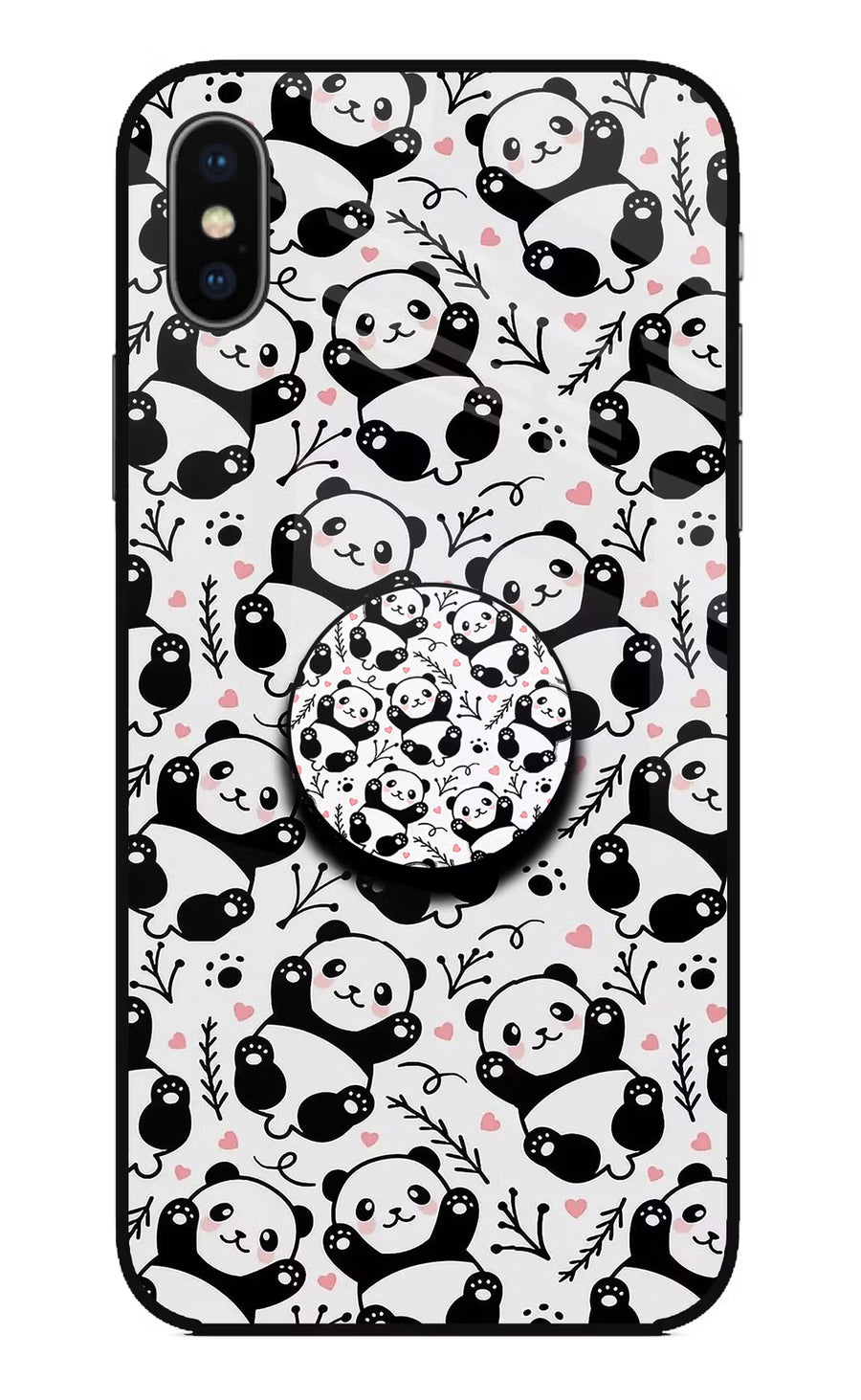 Cute Panda iPhone X Pop Case, Glass case