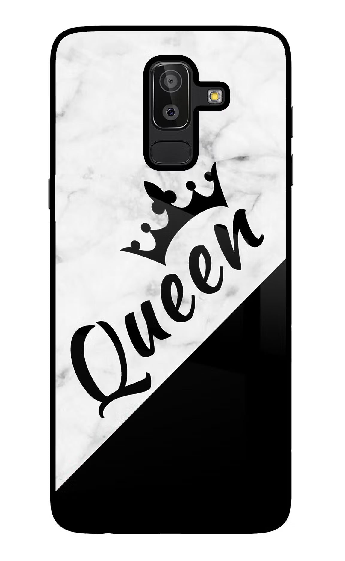 Queen Samsung J8 Glass Case Back Cover by Casekaro