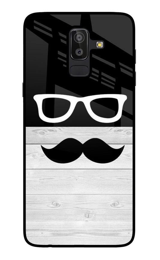 Mustache Samsung J8 Glass Case