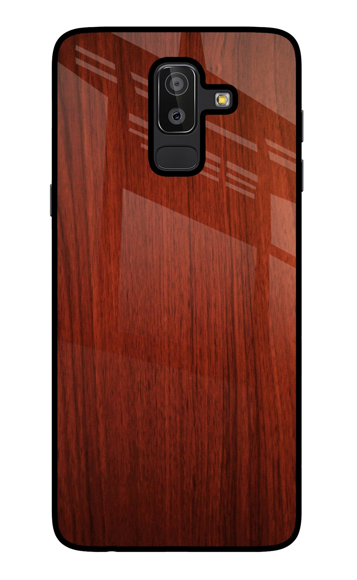 Wooden Plain Pattern Samsung J8 Glass Case