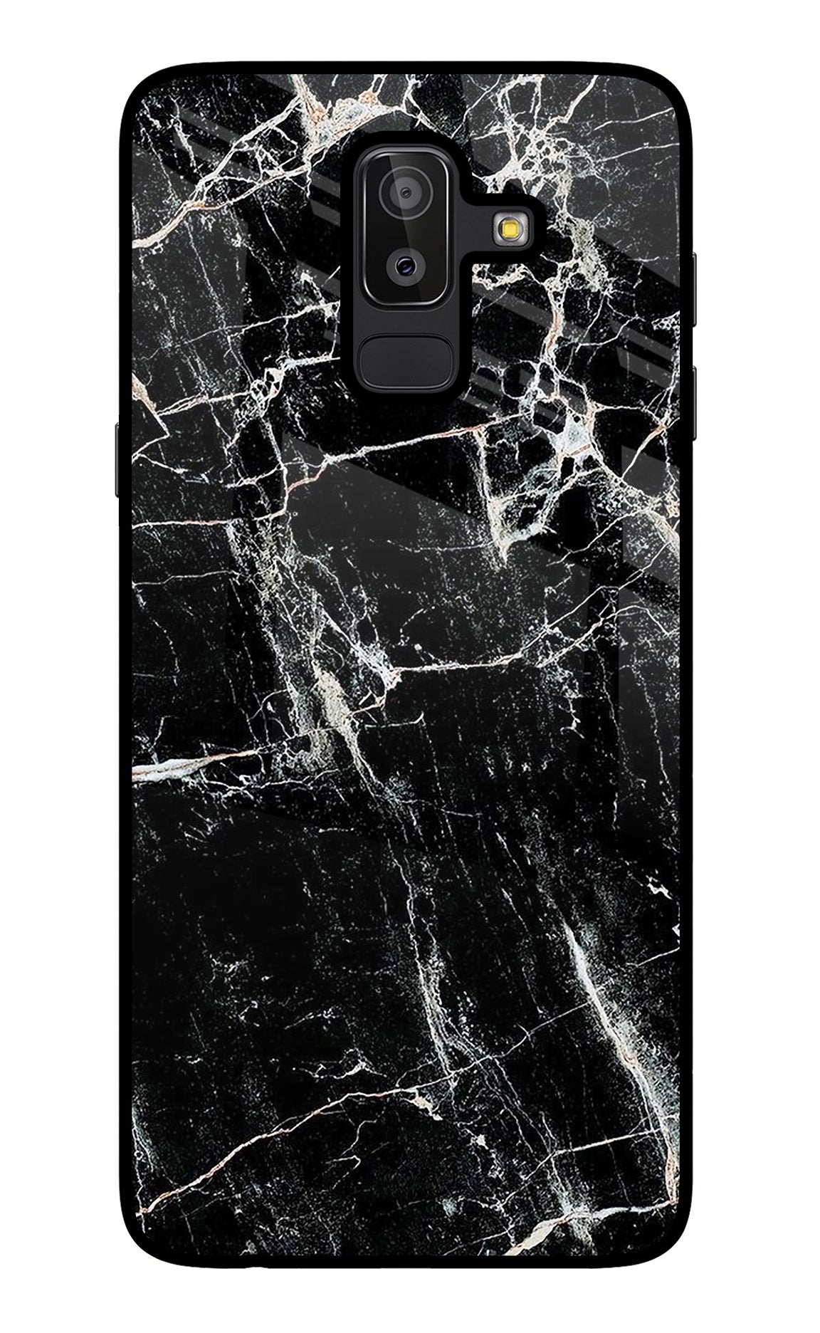 Black Marble Texture Samsung J8 Back Cover