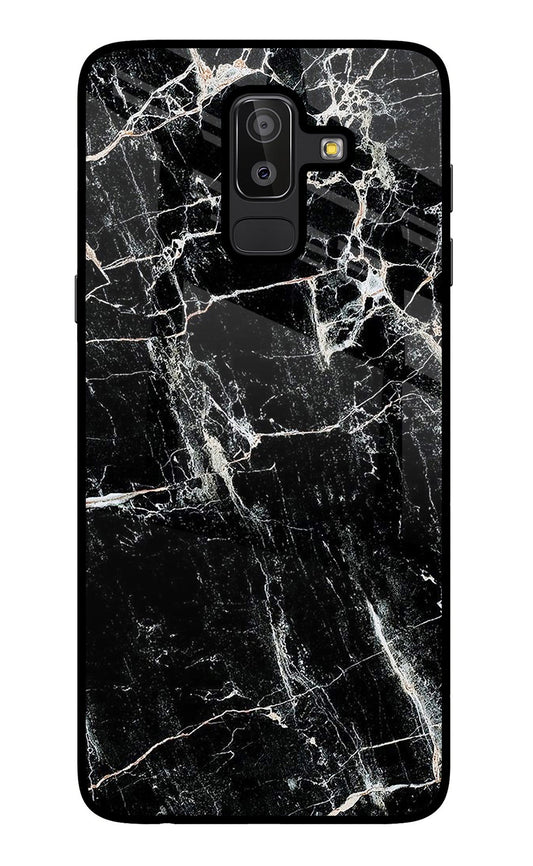 Black Marble Texture Samsung J8 Glass Case