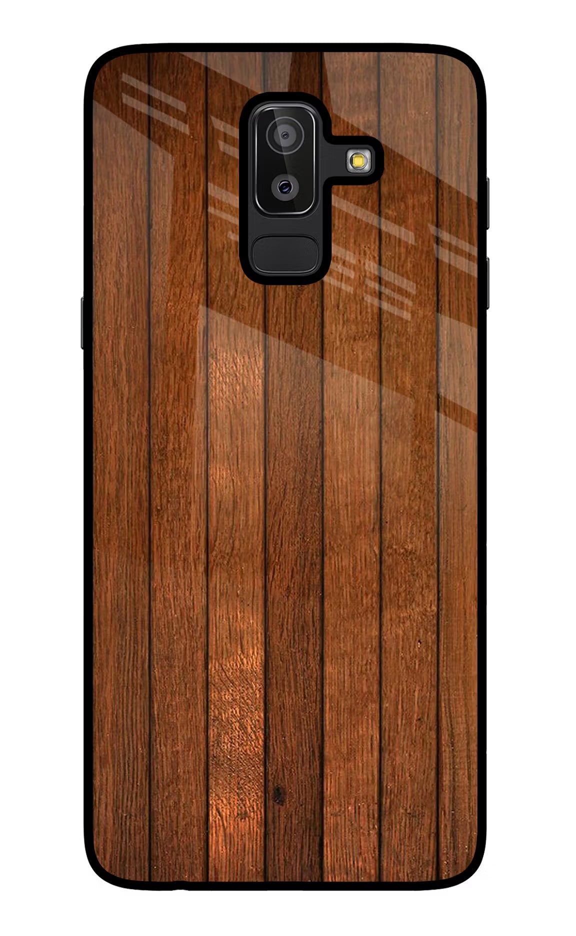 Wooden Artwork Bands Samsung J8 Glass Case Back Cover by Casekaro