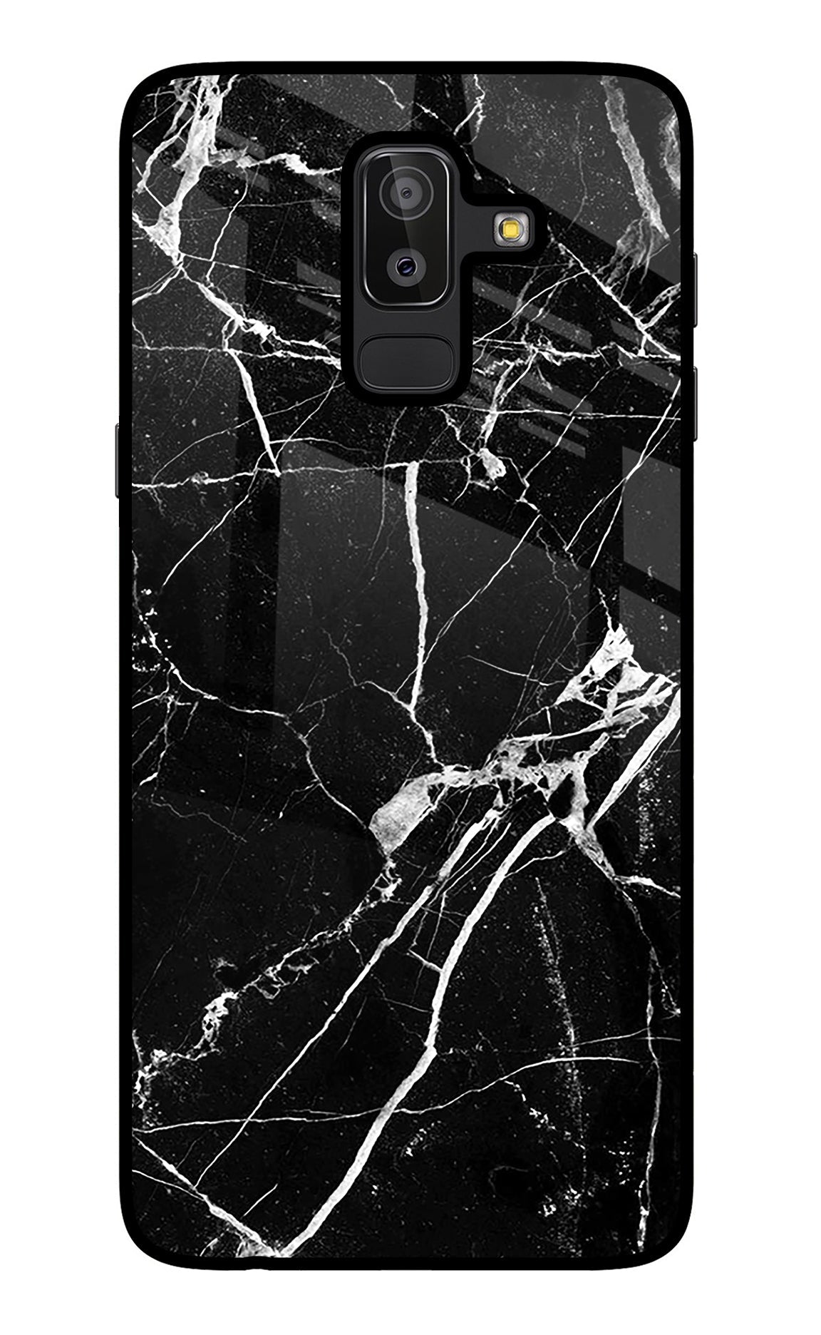 Black Marble Pattern Samsung J8 Back Cover