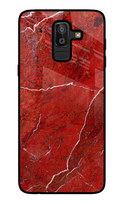 Red Marble Design Samsung J8 Glass Case