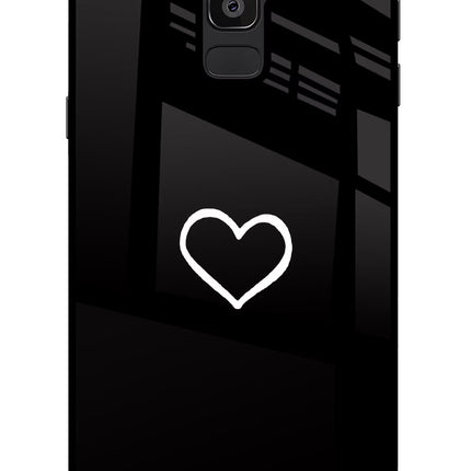 Heart Samsung J8 Glass Case Back Cover by Casekaro