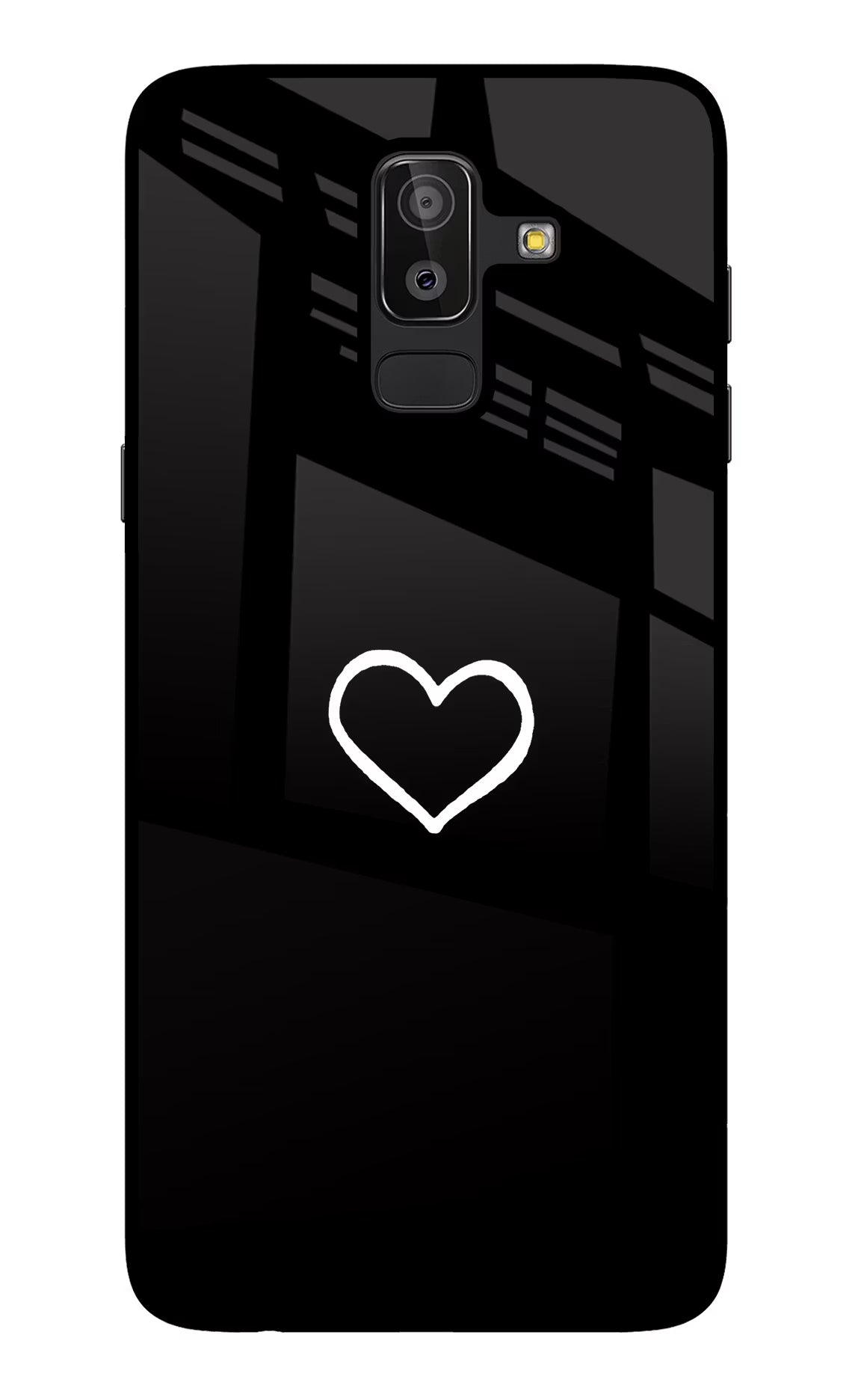 Heart Samsung J8 Glass Case Back Cover by Casekaro