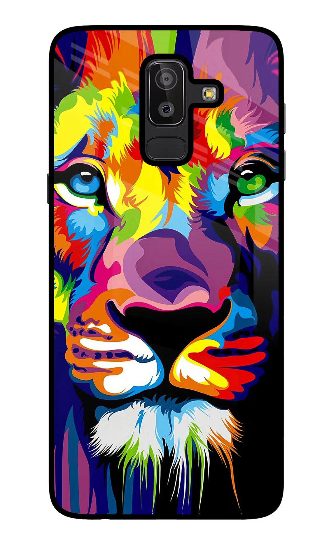 Lion Samsung J8 Glass Case Back Cover by Casekaro