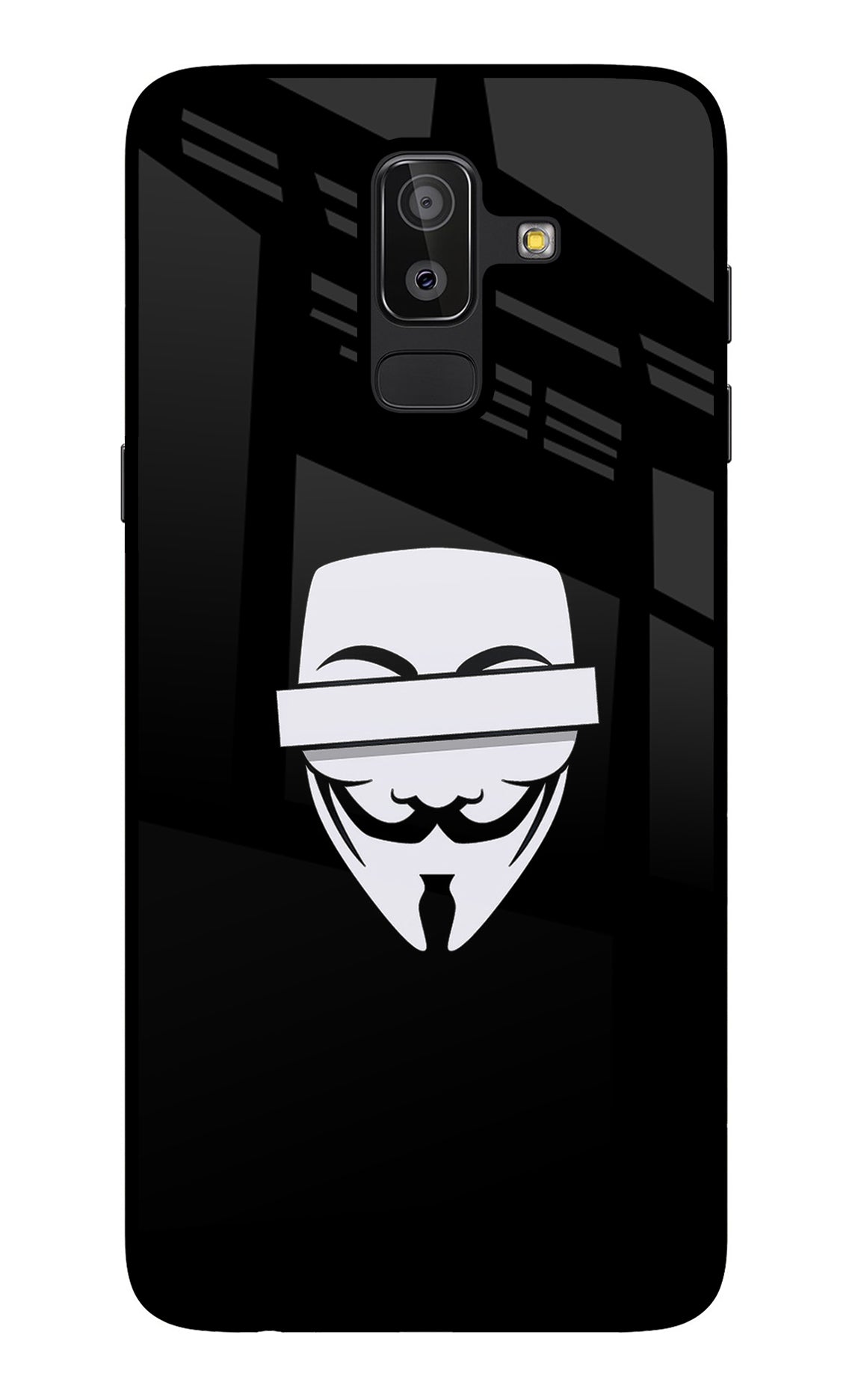 Anonymous Face Samsung J8 Glass Case