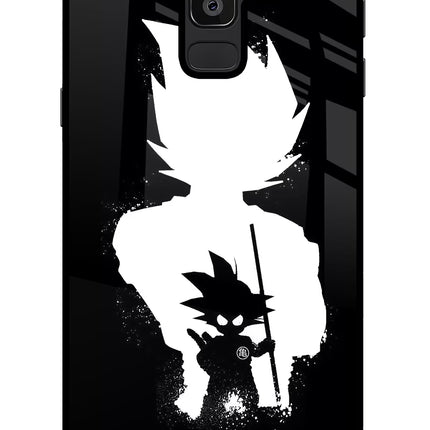 Goku Shadow Samsung J8 Glass Case Back Cover by Casekaro