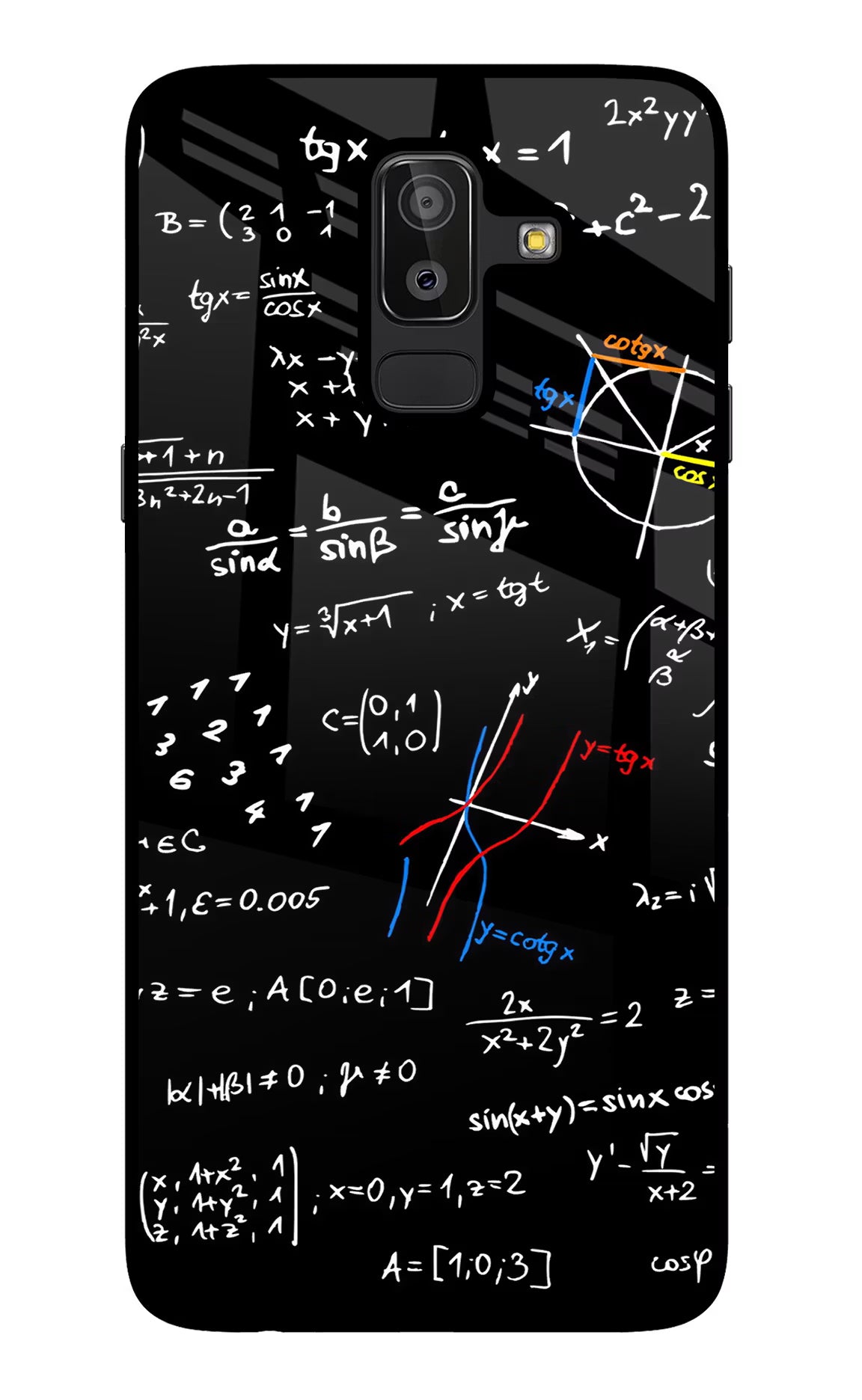 Mathematics Formula Samsung J8 Glass Case Back Cover by Casekaro