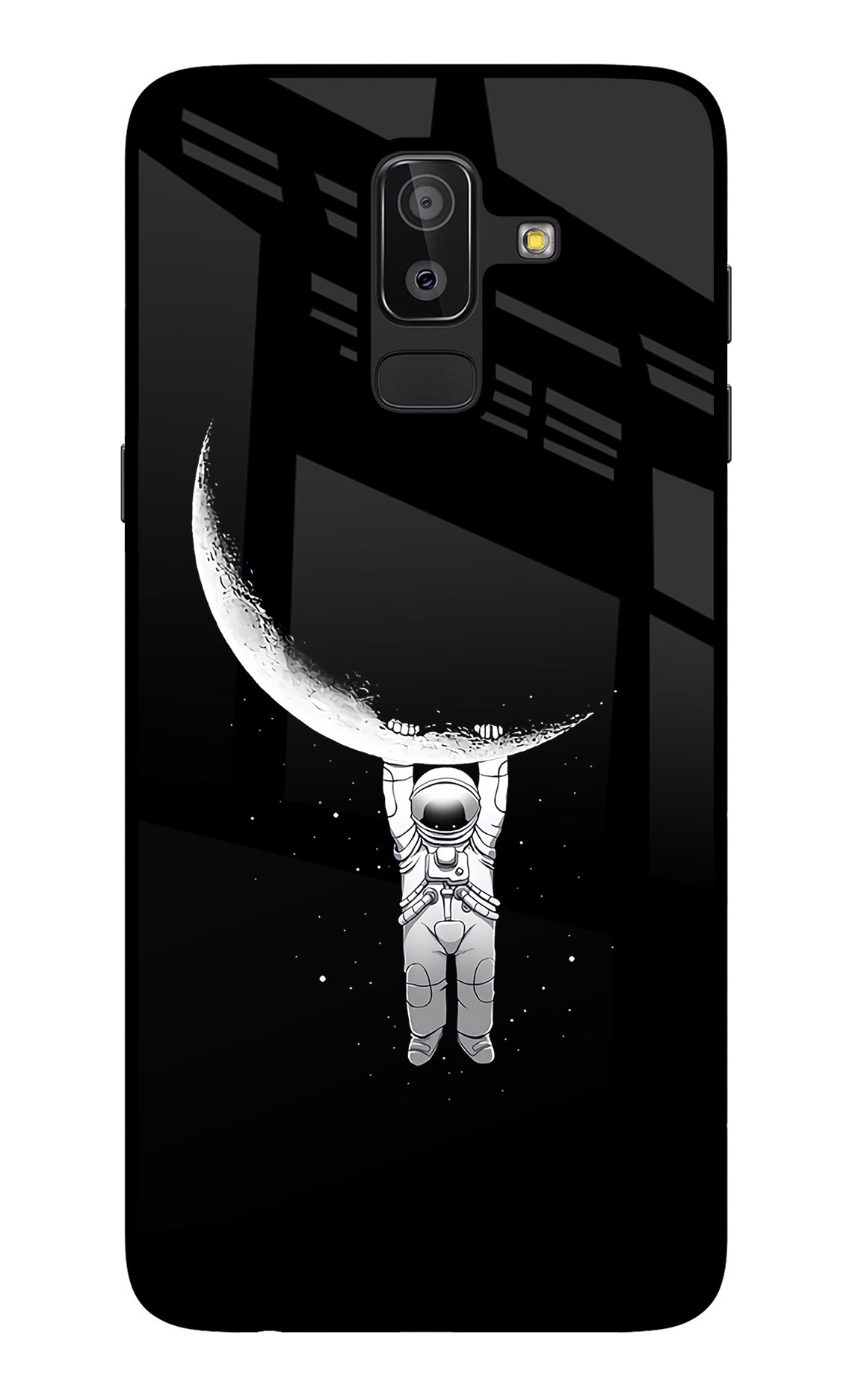 Moon Space Samsung J8 Glass Case