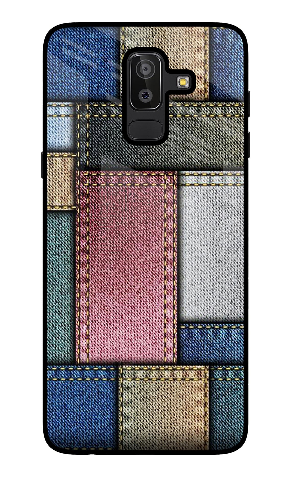 Multicolor Jeans Samsung J8 Glass Case