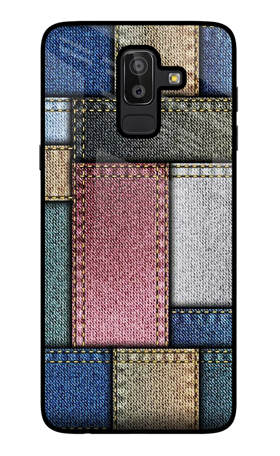 Multicolor Jeans Samsung J8 Back Cover, Glass case