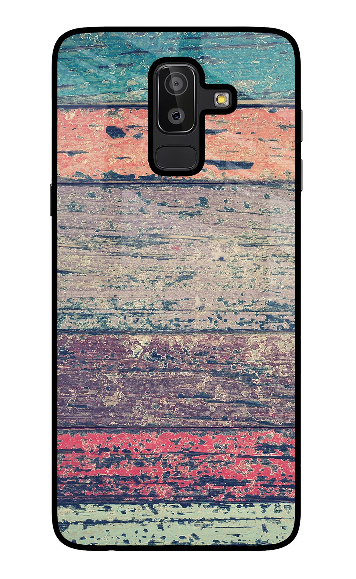 Colourful Wall Samsung J8 Glass Case Back Cover by Casekaro