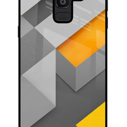 Abstract Samsung J8 Glass Case Back Cover by Casekaro