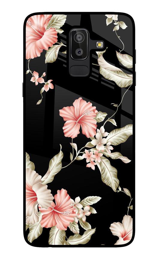 Flowers Samsung J8 Glass Case