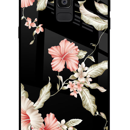 Flowers Samsung J8 Glass Case Back Cover by Casekaro