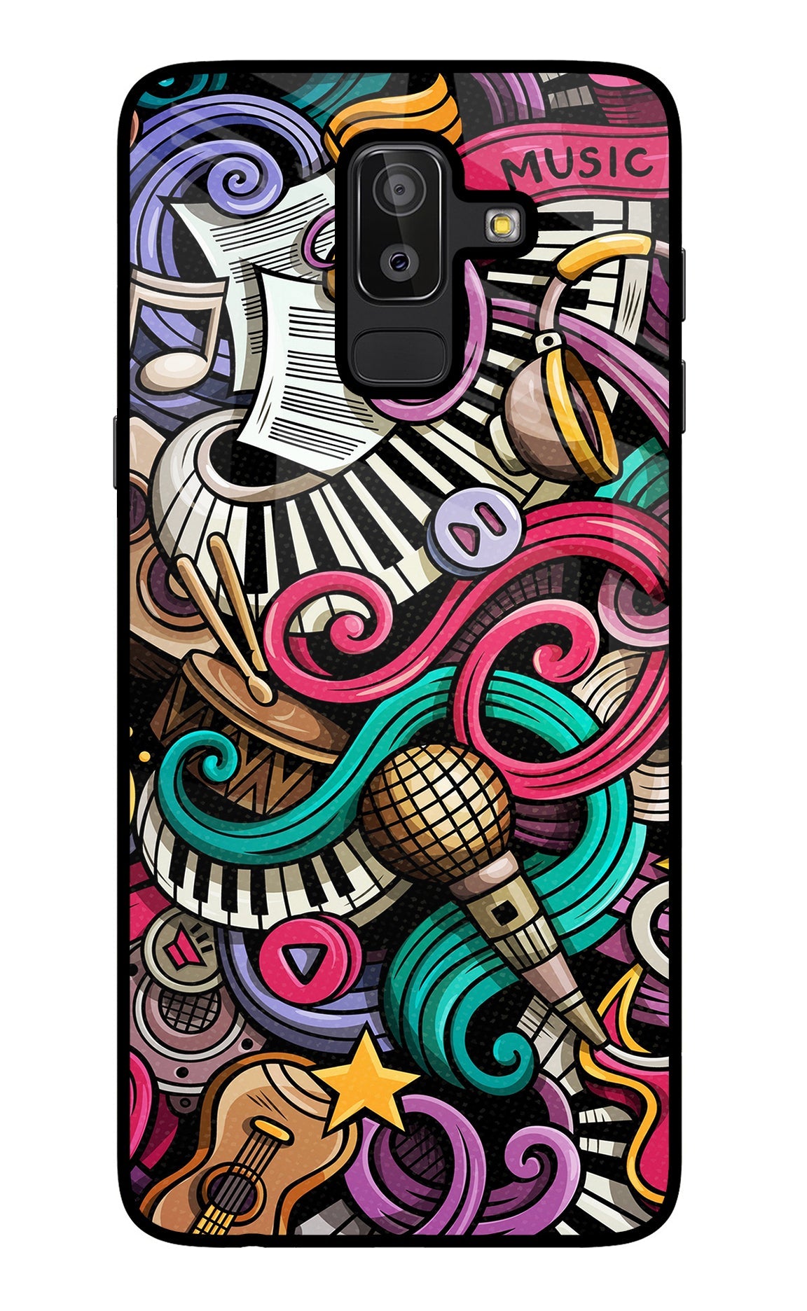 Music Abstract Samsung J8 Glass Case