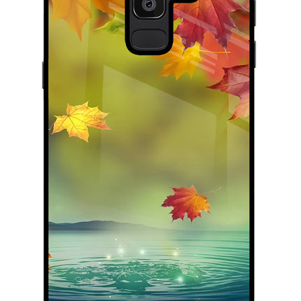 Flowers Samsung J8 Glass Case Back Cover by Casekaro