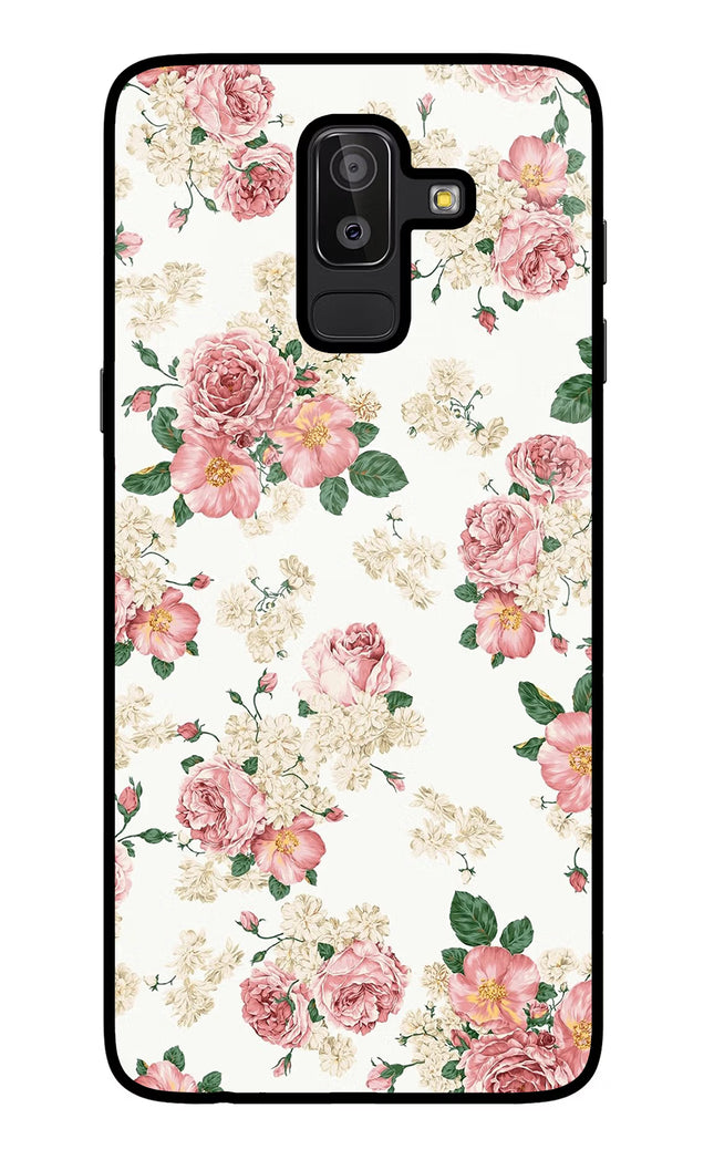 Flowers Samsung J8 Glass Case Back Cover by Casekaro