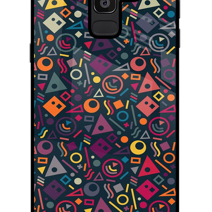 Geometric Abstract Samsung J8 Glass Case Back Cover by Casekaro