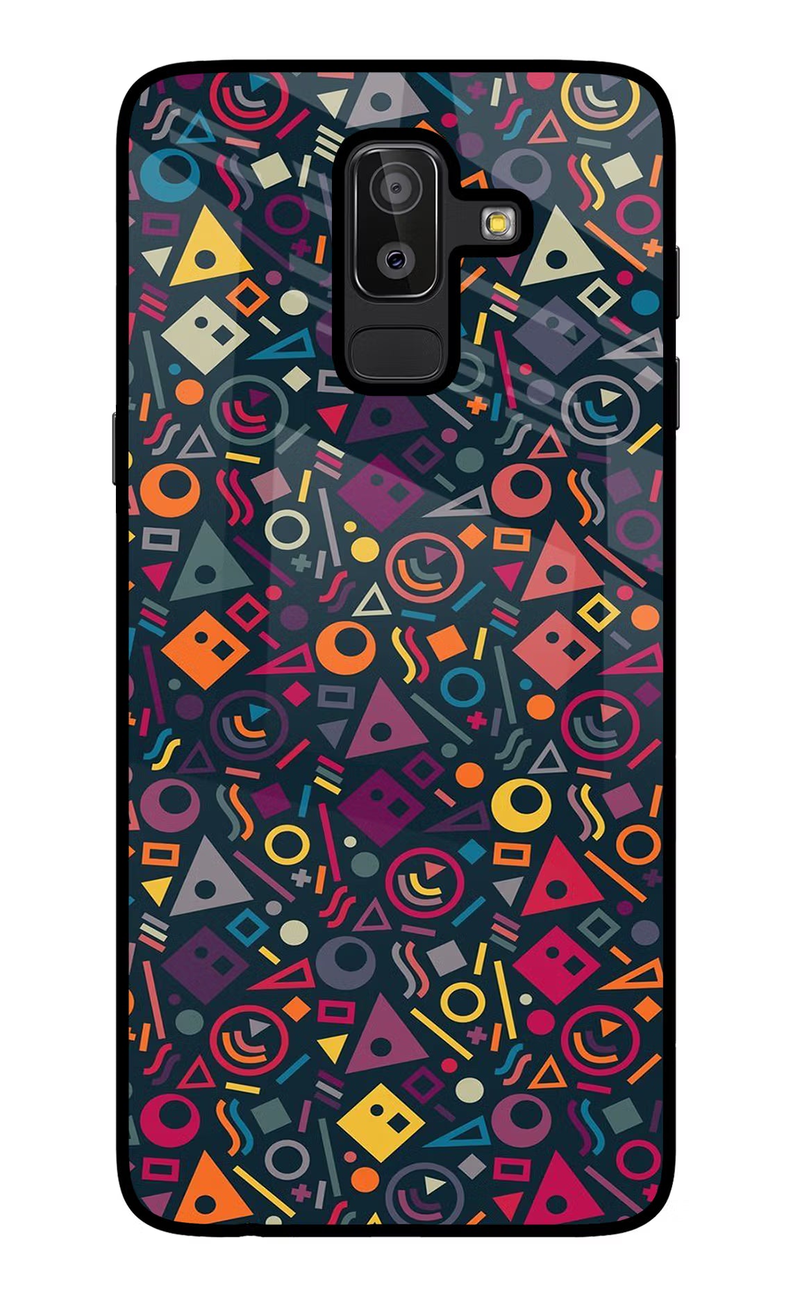 Geometric Abstract Samsung J8 Glass Case Back Cover by Casekaro