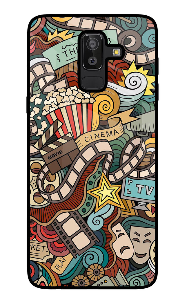 Cinema Abstract Samsung J8 Glass Case Back Cover by Casekaro