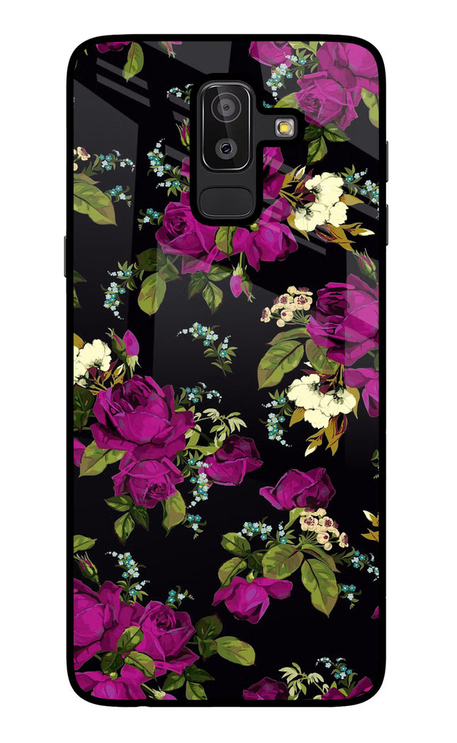 Flowers Samsung J8 Glass Case Back Cover by Casekaro