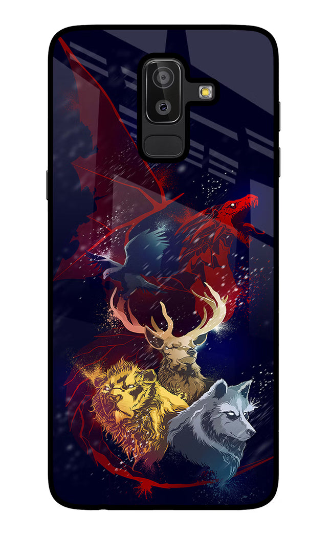 Game Of Thrones Samsung J8 Glass Case Back Cover by Casekaro