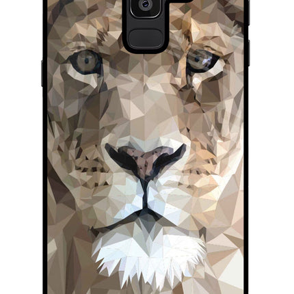 Lion Art Samsung J8 Glass Case Back Cover by Casekaro