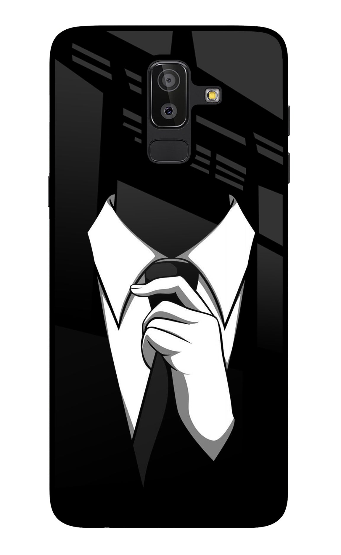 Black Tie Samsung J8 Back Cover