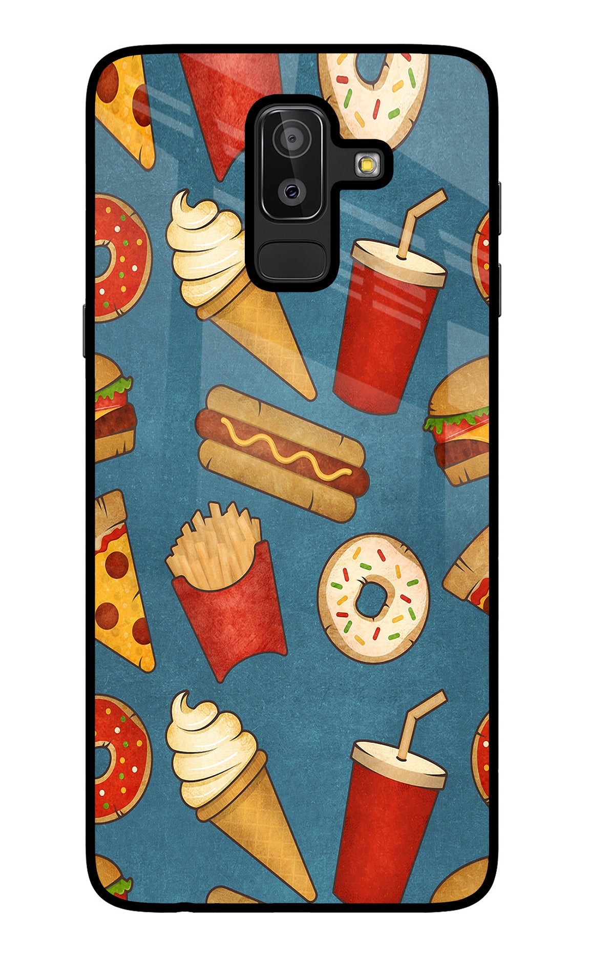 Foodie Samsung J8 Glass Case