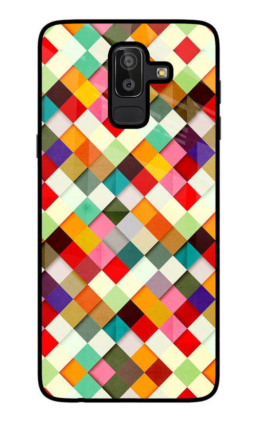 Geometric Abstract Colorful Samsung J8 Glass Case