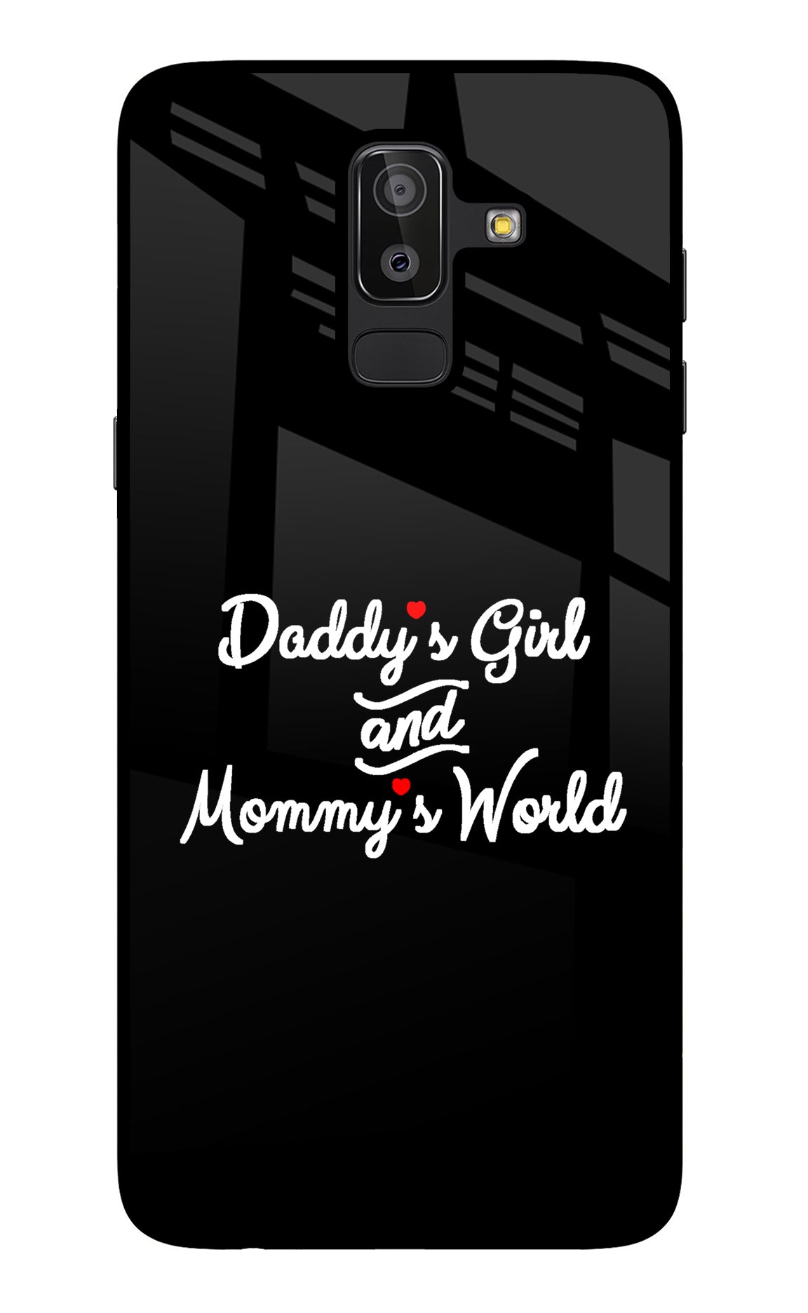 Daddy's Girl and Mommy's World Samsung J8 Glass Case