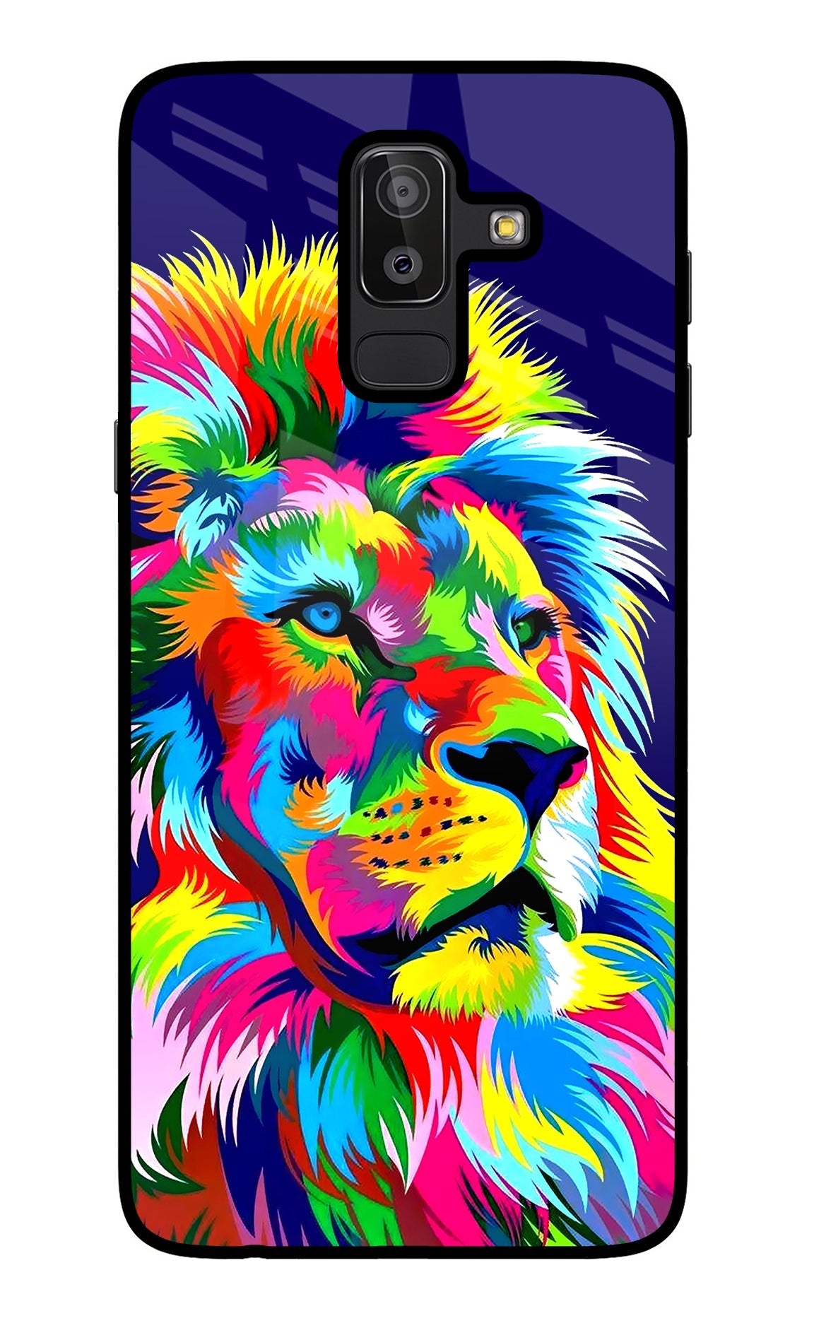 Vector Art Lion Samsung J8 Glass Case