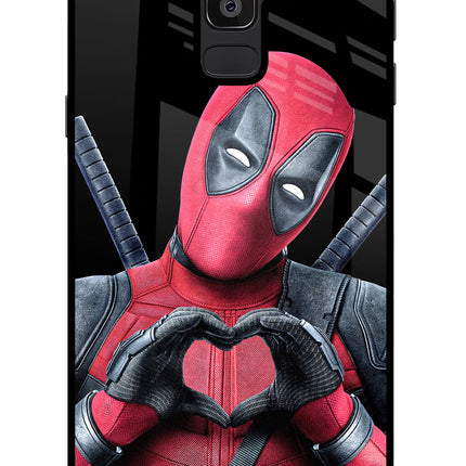Deadpool Samsung J8 Glass Case Back Cover by Casekaro