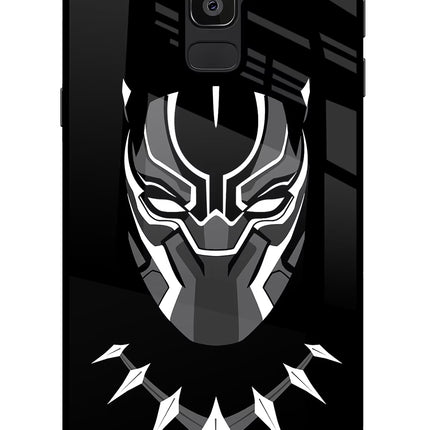 Black Panther Samsung J8 Glass Case Back Cover by Casekaro