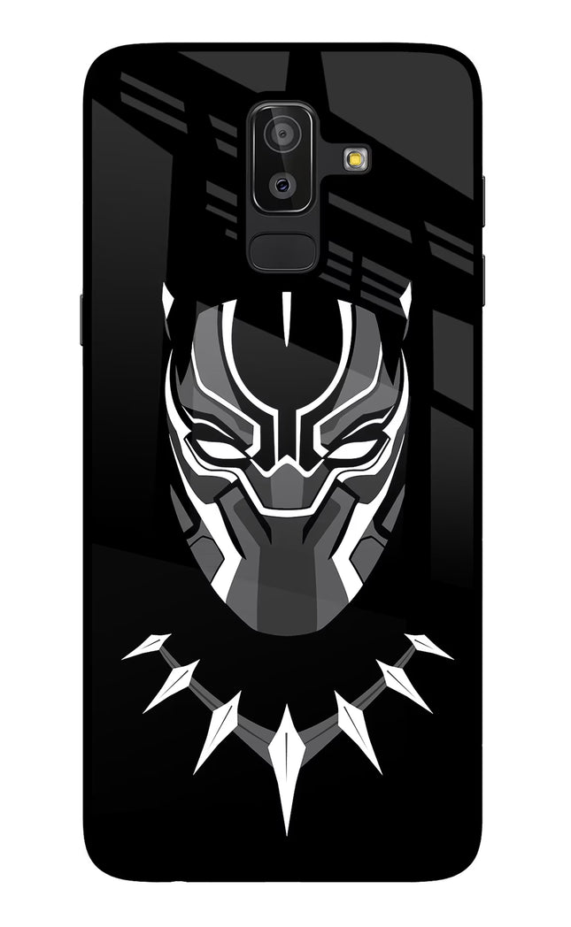 Black Panther Samsung J8 Glass Case Back Cover by Casekaro