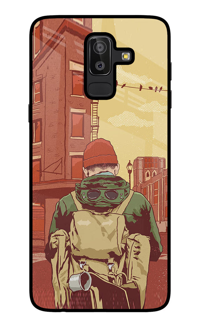 Adventurous Samsung J8 Glass Case Back Cover by Casekaro