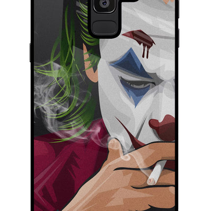 Joker Smoking Samsung J8 Glass Case Back Cover by Casekaro