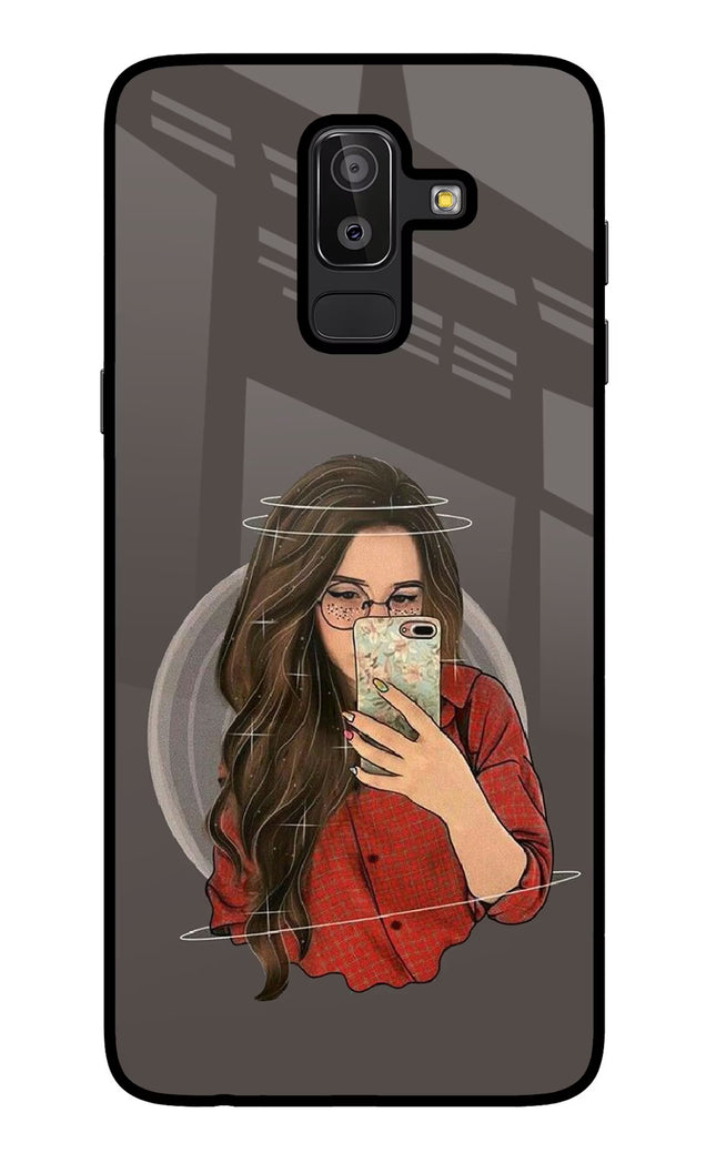 Selfie Queen Samsung J8 Glass Case Back Cover by Casekaro