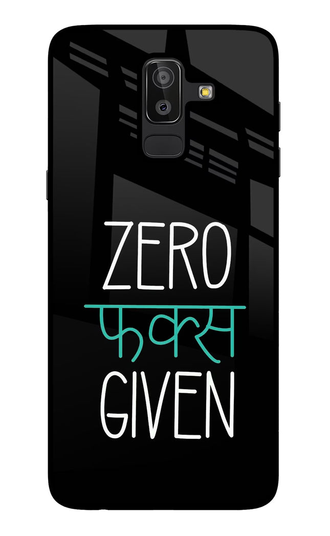 Zero Fucks Given Samsung J8 Glass Case Back Cover by Casekaro