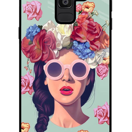 Pretty Girl Samsung J8 Glass Case Back Cover by Casekaro