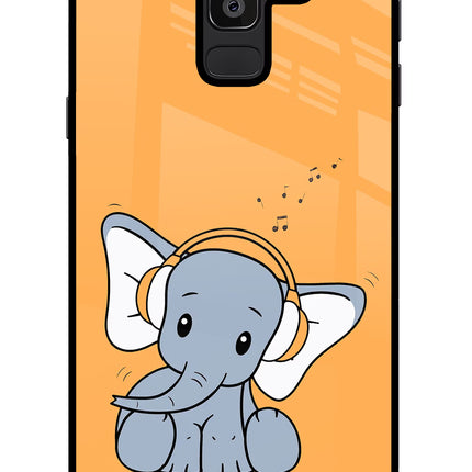 High On Music Samsung J8 Glass Case Back Cover by Casekaro