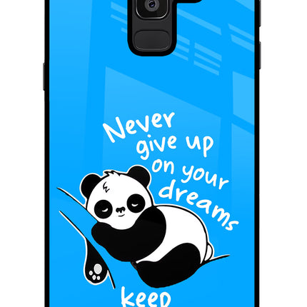 Keep Sleeping Samsung J8 Glass Case Back Cover by Casekaro