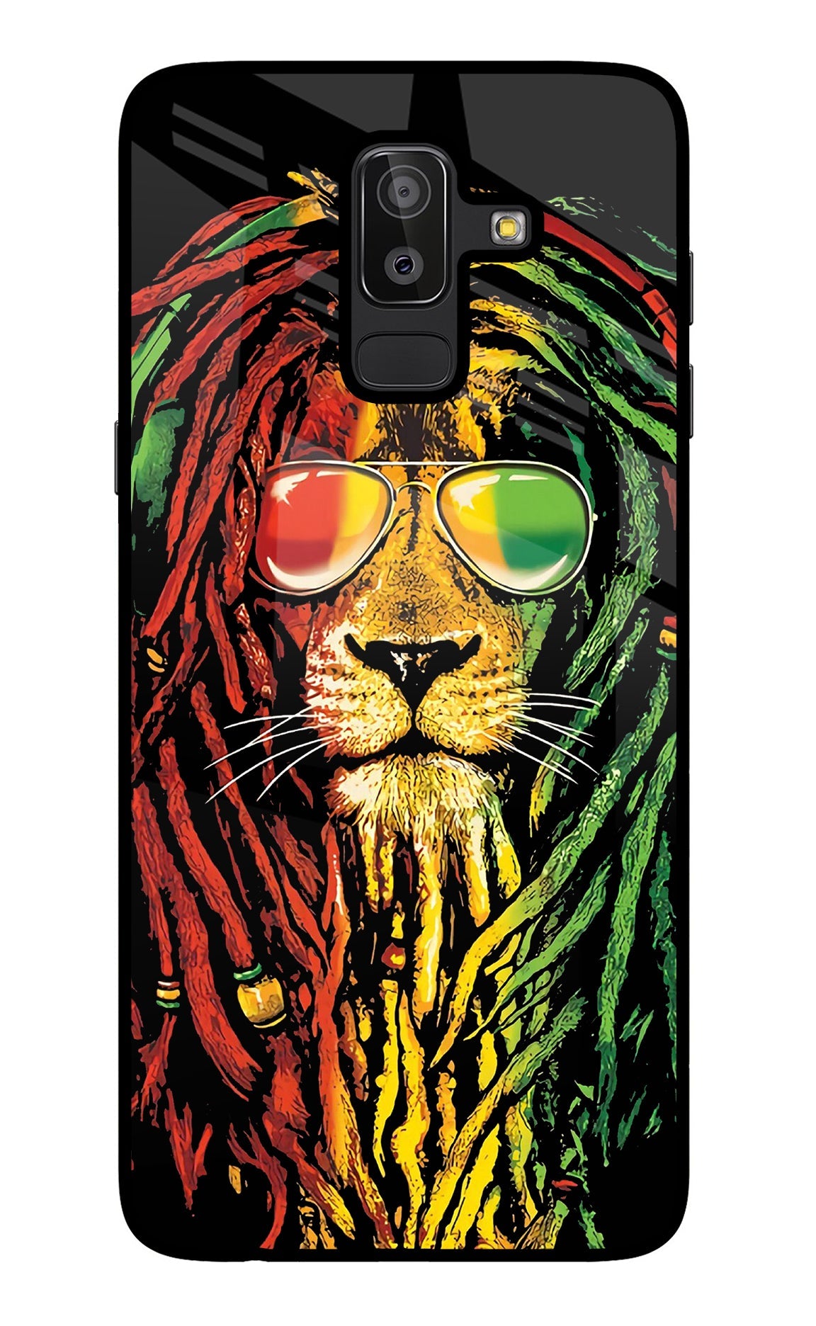 Rasta Lion Samsung J8 Glass Case