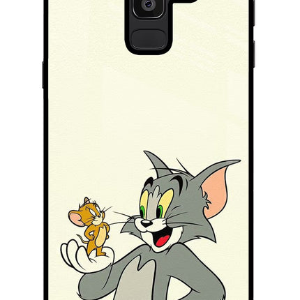 Tom & Jerry Samsung J8 Glass Case Back Cover by Casekaro