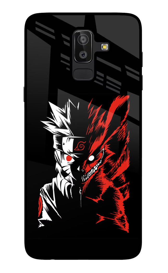 Naruto Two Face Samsung J8 Glass Case Back Cover by Casekaro
