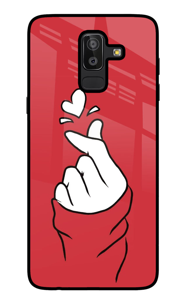 Korean Love Sign Samsung J8 Glass Case Back Cover by Casekaro